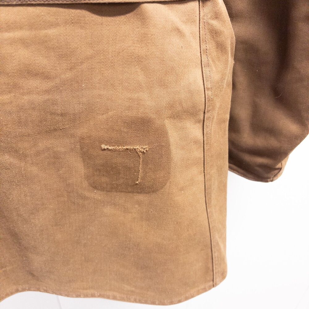 1950s Windward Mouton Collar Mackinaw Coat Belted Canvas Workwear Sheepskin M - Picture 7 of 12